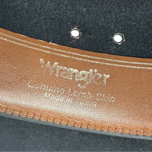 Vintage Wrangle Felted Calf Skin Band Cowboy Hat - BLACK - Picture 4 of 8